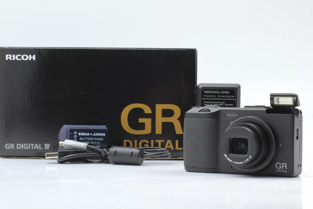 [Near MINT in Box] RICOH GR DIGITAL IV 10.4MP Digital Camera Black from JAPAN