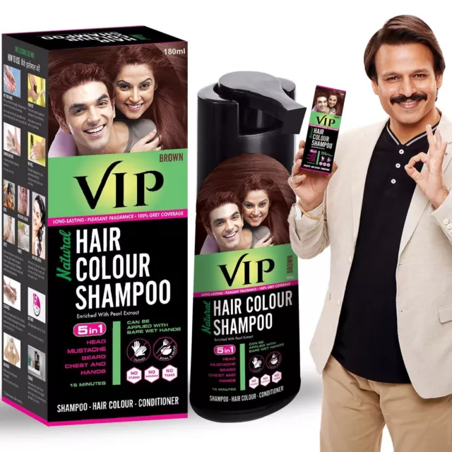 CHAMPÚ PARA COLORAR EL CABELLO VIP | Marrón | Para hombres y mujeres - 180...