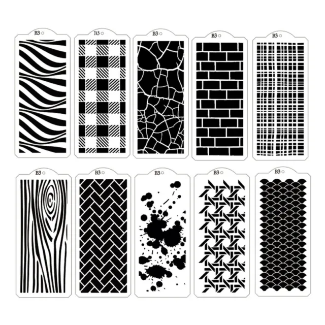 PAINTING STENCILS 10 Sheets/set Abstract Plaid Drawing Templates