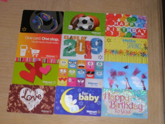 Walmart #2      12 different new and used collectible gift cards