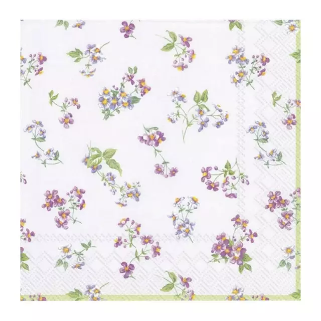 Bellina Floral Lilac Paper Napkins Dinner Party Disposable 3 Ply Serviettes