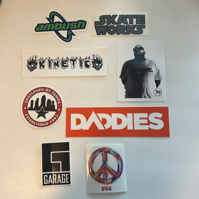Skateboard Sticker Decal Lot Of 8 Vintage Skateshops FTC Ambush Biggie Smalls