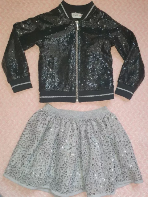 💝 Girls Clothes Set Bundle Skirts And Coat Jacket Cardigan Age 3-4 4-5 Years