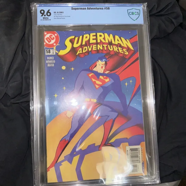 2001 Dc Superman Adventures #58 Animated Alex Ross Cover Rare Newsstand Cgc 9.6