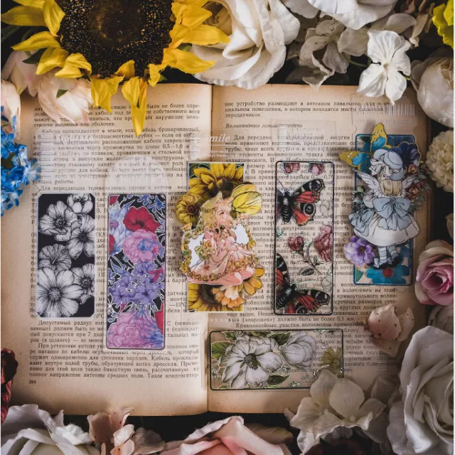 4pc Butterflies Garden Flowers Elegant Floral Bookmarks For Books Readers Gift