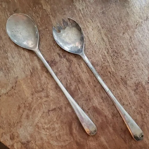 Silver plated salad servers FB Rogers Italy