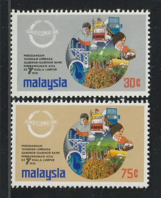 MALAYSIA 1974 7th Mtg Asian Dev Bank Board of Governor Set of 2V SG#115-5 MLH