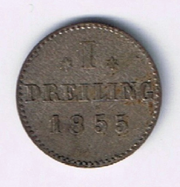 German States - Hamburg 1 Dreiling 1855