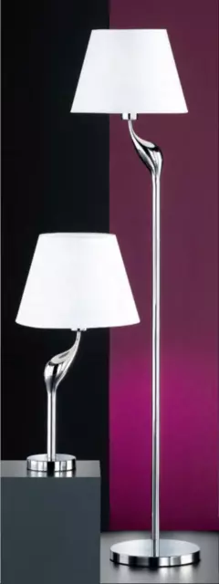 Design Stehlampe Steh-Leuchte Standlampe Wohnzimmer Leselampe weiß E27 für LED 3