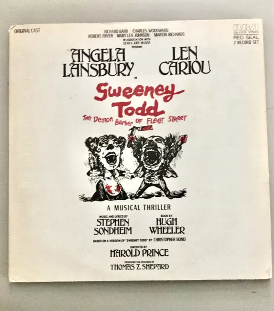 Sweeney Todd 1979 Original Cast Recording Angela Lansbury 2LP/Libretto VG Cond.