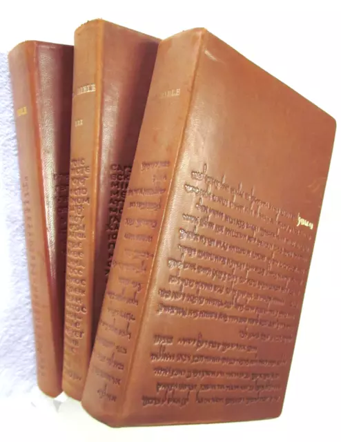 LA SAINTE BIBLE en 3 volumes LE CLUB DU LIVRE FRANCAIS 1955