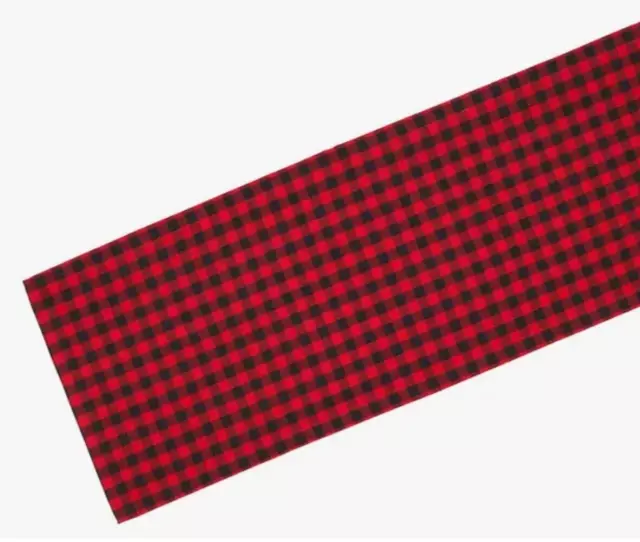Mesa Runner 72 pulgadas Negro Rojo Búfalo Cheque Tejido Algodón Granja Lodge Decoración
