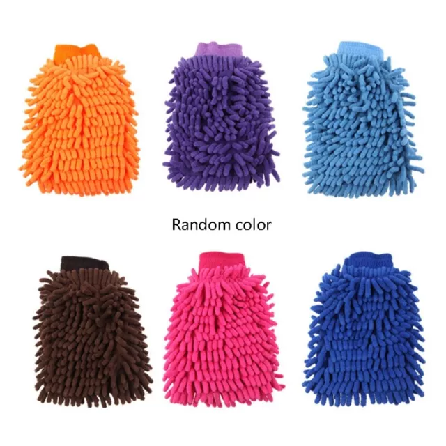 Microfiber Car Wash Mitt Ultra Soft Chenille Brush Cleaning Washing Sponge Glove