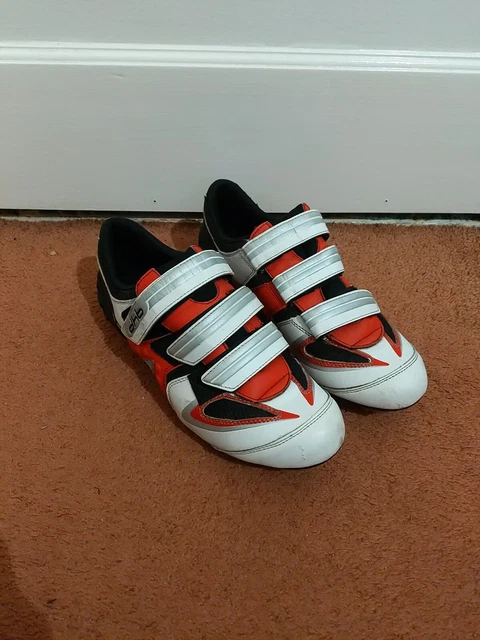 Herren Radsport Straßenschuhe DHB SPD und CLEAT rot weiß schwarz UK 7 EUR 42