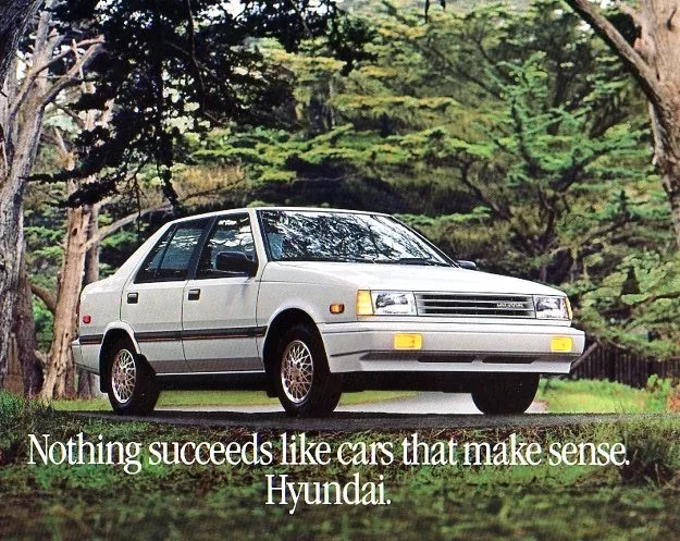 1988 Hyundai Excel dealer brochure 8 pages