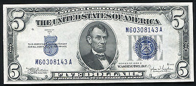 1934-C $5 Five Dollars Blue Seal Silver Certificate Superb Gem Uncirculated