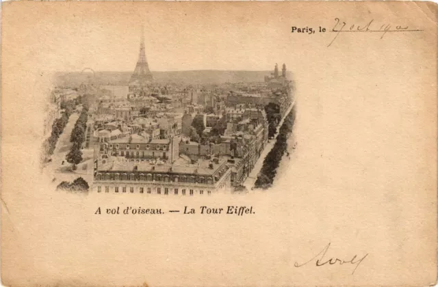 CPA PARIS EXPO 1900 A vol d'oiseau La Tour Eiffel (709938)