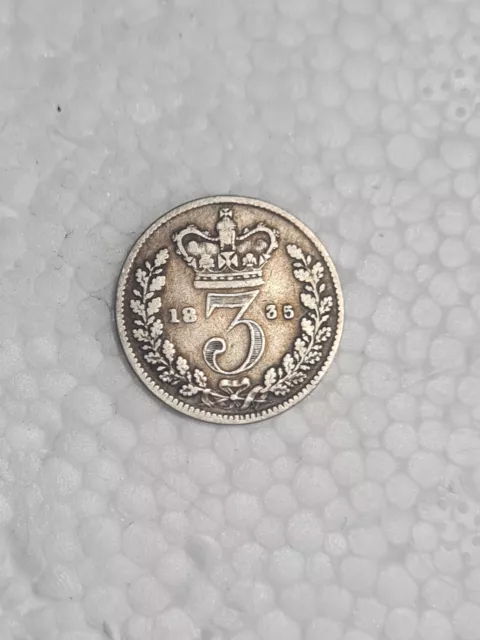 1835 SILVER THREEPENCE WILLIAM IIII 3D GREAT BRITAIN UK Coin 925 SILVER