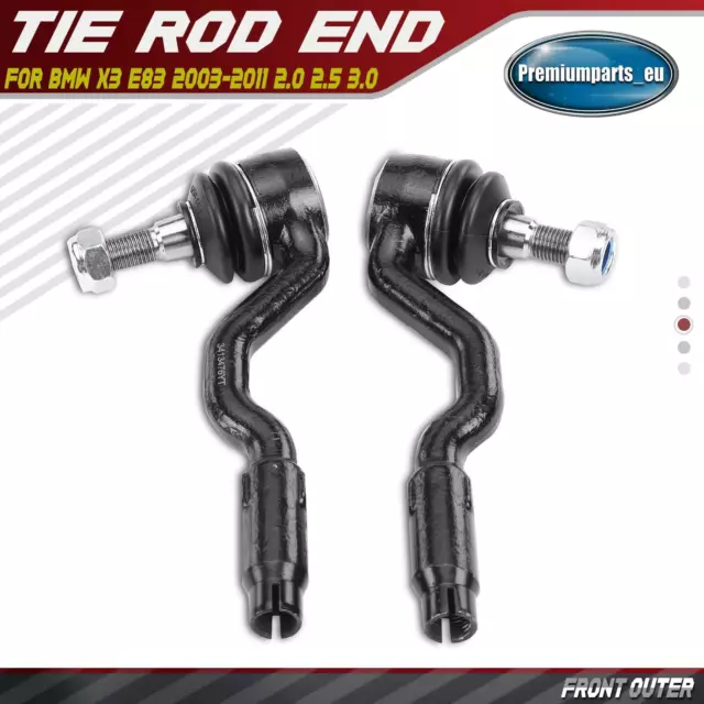 2x Track Tie Rod End Front Outer for BMW X3 E83 03-11 2.0 2.5 3.0 32303418202