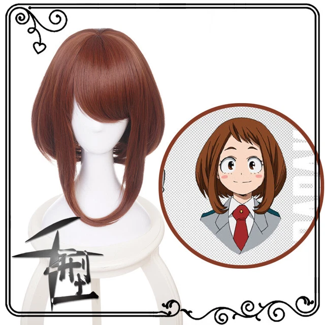MY HERO ACADEMIA Ochaco Uraraka Costume Brown Wigs Wavy Hair Halloween