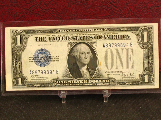 1928B $1 Silver Certificate -"Funnyback" Very Nice Speciman-Free Shipping....