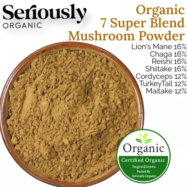 Organic 7 Mushroom Super Blend : Immunity : Brain :: Gut : Energy : Fertility