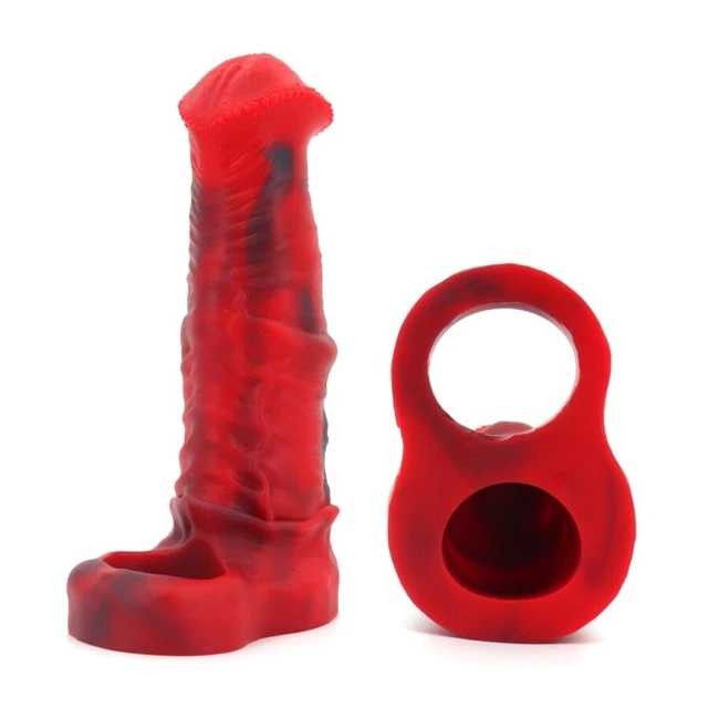 Gaine Pour Pénis XXL Cheval 17 X 5 Cm Rose Silicone - Sextoy Neuf