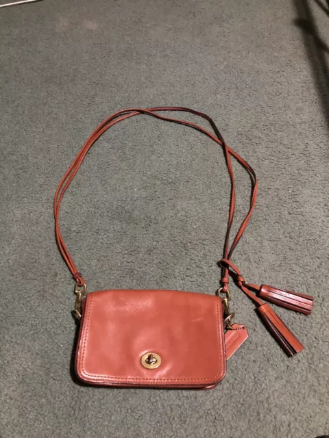 Coach Legacy Penny Leather Red Crossbody Small Shoulder Bag 19914
