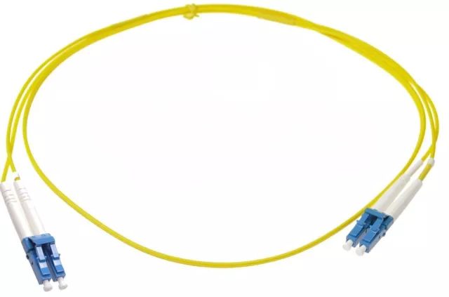 2m Fibre Optic LC-LC Single Mode Duplex Patch Lead OS1 SM Cable Yellow NBN NEW