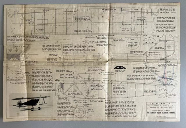 The Fokker D VII Flugmaßstab Modellplan von The Peerless Model Airplane Co. (18)