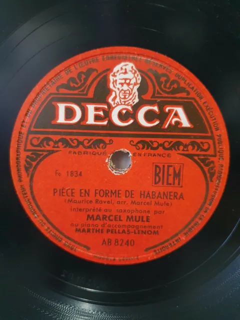 78 rpm  SHELLAC 10" 25CM JAZZ MARCEL MULE SAXOPHONE RECITAL FRENCH OG TOP RARE!