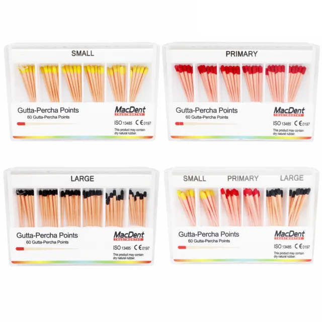 MacDent Dental Endodontic Gutta Percha Points Tips 15-80 Mixed Therapy SPL 1Pack
