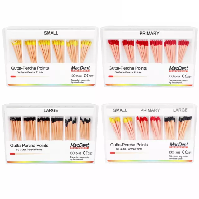 MacDent Dental Endodontic Gutta Percha Points Tips 15-80 Mixed Therapy SPL 1Pack
