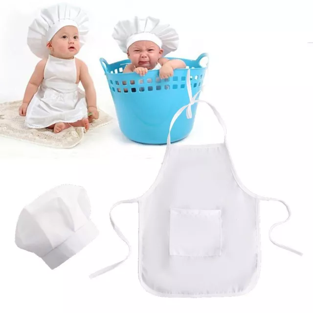 up Newborn Hat Baby Chef Apron Hat Kids Costumes Cook Costume Photography Prop