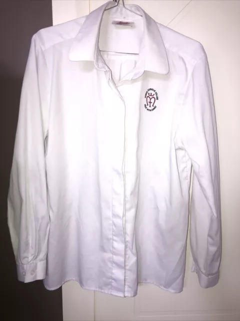 Marian Catholic College High School Winter Blouse Uniform White Shirt Size 12