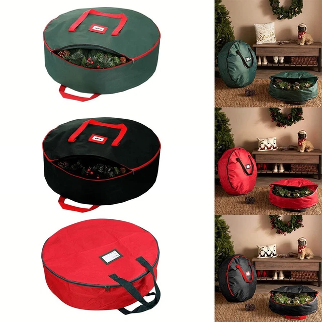 Borsa portaoggetti contenitore corona natalizia 600d panno Oxford decorazione ghirlanda