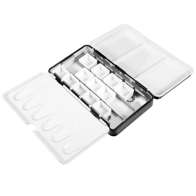 Niuhong Lot de 30 poêles à aquarelle vides - Boîte vide - Boîte à aquarelle blanche - Palette de peinture aquarelle - Boîte de rangement pour palettes de voyage