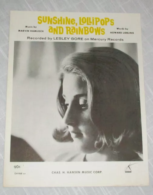 LESLEYGORE - SUNSHINE, LOLLIPOPS AND RAINBOWS SHEET MUSIC, 1963 Lesley Gore