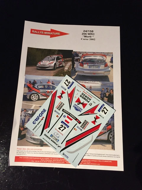 Décalcomanies 1/18 Peugeot 206 WRC Vouilloz – Tour De Corse 2004 – Rallye