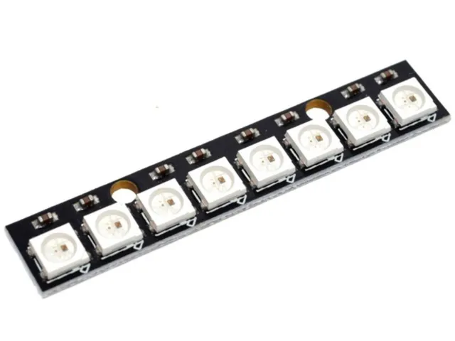 Fully Addressable RGB LED Strip 8 x WS2812B Compatible with Arduino and Neopixel