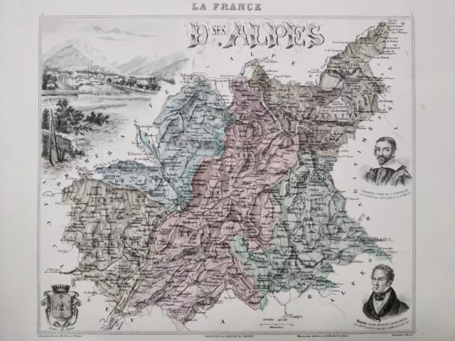 Carte géographique ancienne - BASSES ALPES