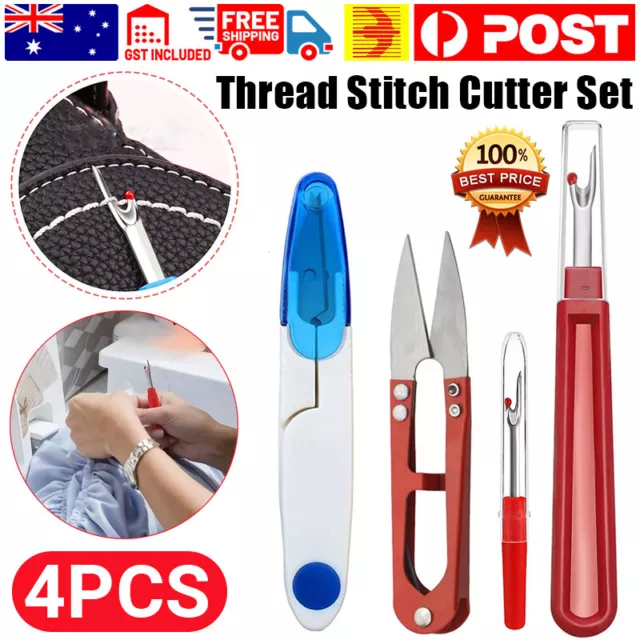 Seam Ripper and Thread Remover Kit-2 Big & 2 Small Sewing Stitch Thread  Unpicker - 1 Sewing Trimming Scissor Nipper Tool for Thread Remove - 100  pcs