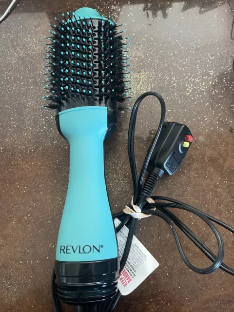 Secador de pelo de un paso y cepillo volumizador Revlon Pro Collection Salon negro/azul usado