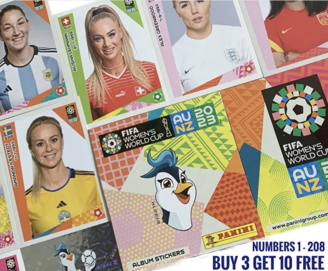 #1-208 - FIFA 2023 Women’s World Cup Stickers From Panini - Buy 3 Get 10 Free