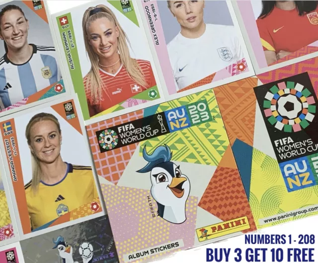 #1-208 - FIFA 2023 Women’s World Cup Stickers From Panini - Buy 3 Get 10 Free
