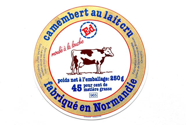 ÉTIQUETTE de fromage demi camembert femme et une vache EUR 2,80 - FR