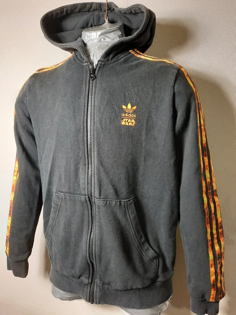 Adidas x Star Wars Force Awakens Black Hoodie Full Zip Jacket Youth Large 13/14