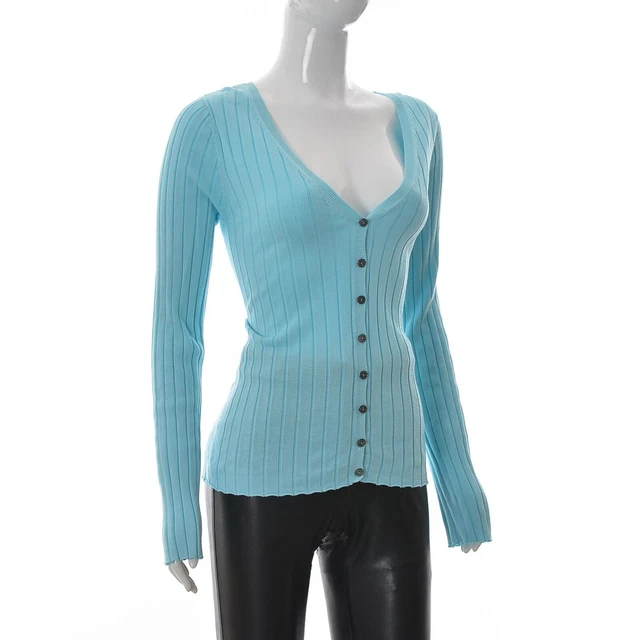 Cardigan Donna In Maglia Con Bottoni - Maniche Lunghe, Scollo A V | Viscosa E Poliestere, Casual - Foto 4