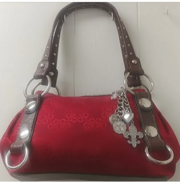 Kathy Von Zeeland Red Canvas Charm Bag