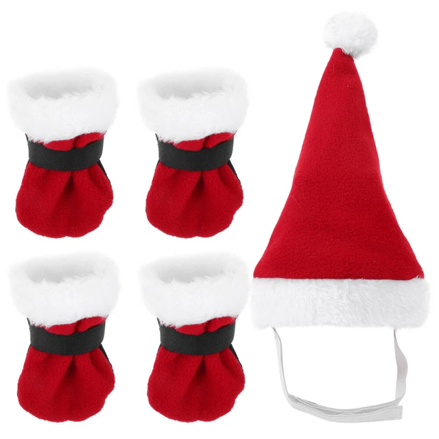 Pet Christmas Outfit Rabbit Xmas Hat Wine Bottle Toppers Dog Socks Clothing Set